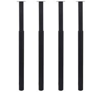 vidaXL Gambe Telescopiche per Tavolo 4 pz Nero 710-1100 mm