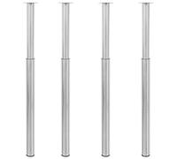 vidaXL Gambe Telescopiche per Tavolo 4 pz Nichel Spazzolato 710-1100mm