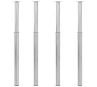 vidaXL Gambe Telescopiche per Tavolo 4 pz Nichel Spazzolato 710-1100mm