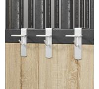 vidaXL Ganci per Secchio Portatili 3 pz Argento in Acciaio