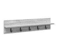 vidaXL Gancio appendiabiti a parete Sonoma grigio in legno misura 80x10.5x18 cm