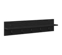 vidaXL Gancio da parete in rovere nero, realizzato in legno di alta qualità, con ganci e ripiano, ideale per il corridoio moderno.