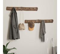 vidaXL Gancio Marrone 50 x 8 x 12 cm Legno Recuperato Massello