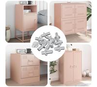 vidaXL Gancio per Mensola 12 pcs Argento 8,6 x 8,6 x 14,6 mm Acciaio, Contenitore cilindrico, efficiente per conservare liquidi, progettato per usi vari, costruito secondo gli standard del settore da