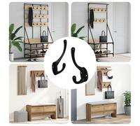 vidaXL Gancio per vestiti 2 pcs Nero 102 x 29 x 47mm Lega di Zinco