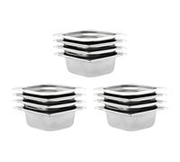 vidaXL 12x Contenitori Gastronorm Impilabili Universali Rettangolari Atossico Teglie Cucina GN 1/6 65 mm in Acciaio Inox Argento