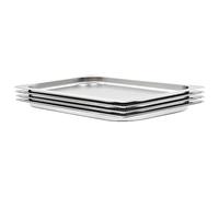 vidaXL 4x Contenitori Gastronorm Impilabili Universali Rettangolari Atossico Teglie Cucina 1/1 20 mm in Acciaio Inox Argento