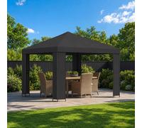 vidaXL Gazebo 3 x 3 m Antracite Poliestere e Acciaio 190 gsm