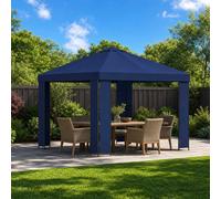 vidaXL Gazebo 3 x 3 m Blu Poliestere e Acciaio 190 gsm