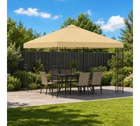 vidaXL Gazebo 3 x 3 m Crema Poliestere e Acciaio 190 gsm