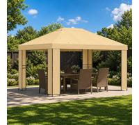 vidaXL Gazebo 4 × 3 m Crema Poliestere e Acciaio 190 gsm