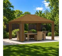 vidaXL Gazebo 4 × 3 m Tortora Poliestere e Acciaio 190 gsm