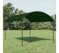 Gazebo 4 x 3 x 2,6 m Verde Poliestere e Acciaio