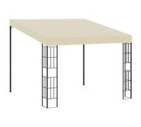 Gazebo a parete 3x3 m crema in tessuto