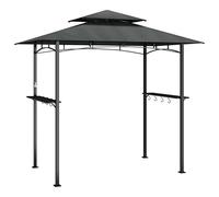 vidaXL Gazebo Barbecue Ripiani Laterali Antracite 240x150x243 Acciaio, gazebo barbecue ripiani laterali, gazebo per bbq, gazebo per griglia, gazebo