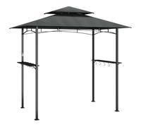 vidaXL Gazebo Barbecue Ripiani Laterali Antracite 240x150x243 Acciaio, gazebo barbecue ripiani laterali, gazebo per bbq, gazebo per griglia, gazebo