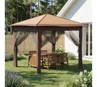 vidaXL Gazebo con 4 Pareti 2,6 x 2,6 m Beige e Marrone