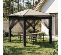 vidaXL Gazebo con 4 Pareti 2,6 x 2,6 m Crema e Antracite