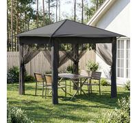 vidaXL Gazebo con 4 pareti laterali, 2,6 x 2,6 m, grigio chiaro e antracite