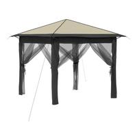 vidaXL Gazebo con 4 Pareti 2,6 x 2,6 m Crema e Antracite