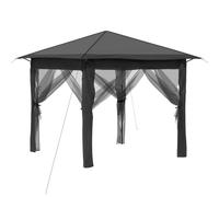 vidaXL Gazebo con 4 pareti laterali, 2,6 x 2,6 m, grigio chiaro e antracite