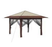 vidaXL Gazebo con 4 Pareti Crema e Marrone