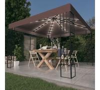 vidaXL Gazebo con Luci a Stringa LED 3x3 m Grigio Talpa