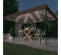 vidaXL Gazebo con Luci a Stringa LED 4x3 m Grigio Talpa