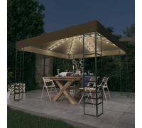vidaXL Gazebo con Luci LED a Stringa 3x3 m Grigio Talpa