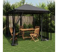 vidaXL Gazebo con Pareti in Rete Antracite 2,93x2,93 m in Acciaio