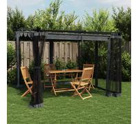 vidaXL Gazebo con Pareti in Rete Antracite 3x3 m in Acciaio