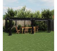 vidaXL Gazebo con Pareti in Rete Antracite 6x3 m in Acciaio, gazebo da esterno, padiglione, pergola, gazebo da patio, padiglione da giardino