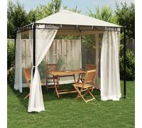 vidaXL Gazebo con Pareti in Rete Crema 2,93x2,93 m in Acciaio
