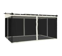 vidaXL Gazebo con Pareti in Rete Crema 4x3 m in Acciaio, gazebo da esterno, padiglione, pergola, gazebo da patio, padiglione da giardino