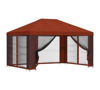 vidaXL Gazebo con pareti laterali 4 × 3 m Terracotta, Tenda da giardino e terrazzo, soluzioni di ombra utili, copertura gazebo all'aperto, riparo ampio per eventi