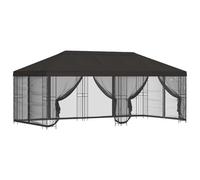 vidaXL Gazebo con pareti laterali 6 x 3 m Antracite, Gazebo per eventi in giardino e terrazza, moderno ombrello esterno, rifugio versatile, tende con pareti in rete