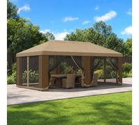 Gazebo da giardino con pareti laterali 6 x 3 m Beige