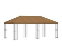 vidaXL Gazebo con pareti laterali 6 x 3 m Beige Poliestere e Acciaio, Giardino e terrazza, copertura eventi all'aperto, gazebo relax, raduni coperti, patio accogliente