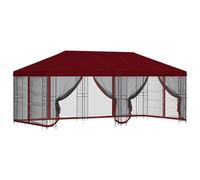 vidaXL Gazebo con pareti laterali 6 x 3 m Borgogna, Gazebo per eventi in giardino e terrazza, moderno ombrello esterno, rifugio versatile, tende con pareti in rete