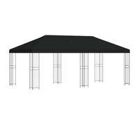 vidaXL Gazebo con pareti laterali 6 x 3 m Nero Poliestere e Acciaio, Giardino e terrazza, copertura eventi all'aperto, gazebo relax, raduni coperti, patio accogliente