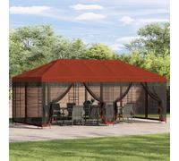 vidaXL Gazebo con pareti laterali 6 x 3 m Terracotta