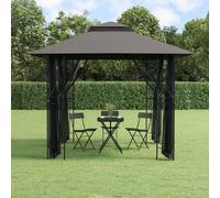 vidaXL Gazebo con Pareti Laterali Antracite 300x300x270 cm Acciaio