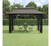 vidaXL Gazebo con Pareti Laterali Antracite 400x300x270 cm Acciaio
