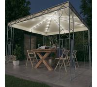 vidaXL Gazebo con Stringa di Luci LED 300x300 cm Crema