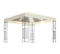 vidaXL Gazebo AX Naturale 43 LED Solari Illuminato Tetto Baldacchino 3070326