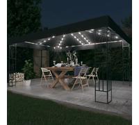 vidaXL Gazebo con Stringa di Luci LED 3x4 m in Tessuto Antracite