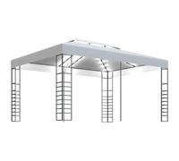 vidaXL Gazebo con Stringa di Luci LED 4x3x2,7 m Bianco