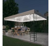 vidaXL Gazebo con Stringa di Luci LED 4x3x2,7 m Bianco