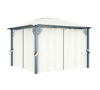 AX Gazebo 3x3x2.7m Crema Padiglione Grigliate Tetto Ombrari Elegante Nuovo 48042