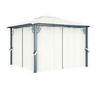VIDAXL - Gazebo con Tenda 300 x 300 cm Crema Alluminio